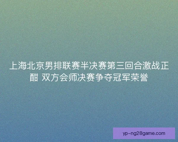 上海北京男排联赛半决赛第三回合激战正酣 双方会师决赛争夺冠军荣誉